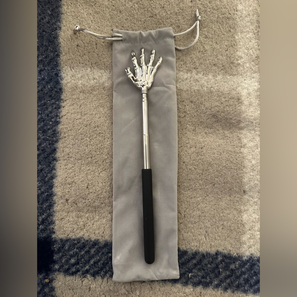 Silver and Black Telescopic Back Scratcher
